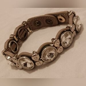Elegant Silver and Tan Women's Bracelet